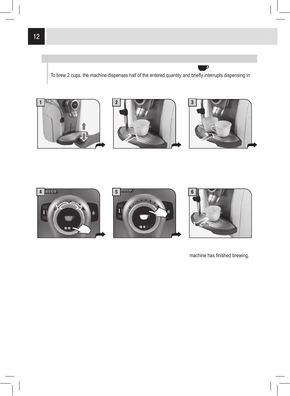 Coffee brewing | Philips Saeco Odea Giro User Manual | Page 12 / 22
