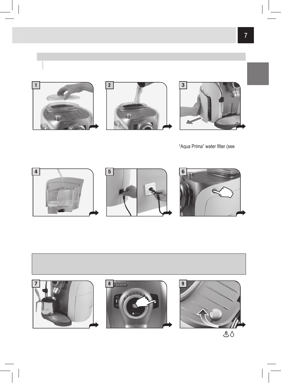 Installation, Starting the machine | Philips Saeco Odea Giro User Manual | Page 7 / 22
