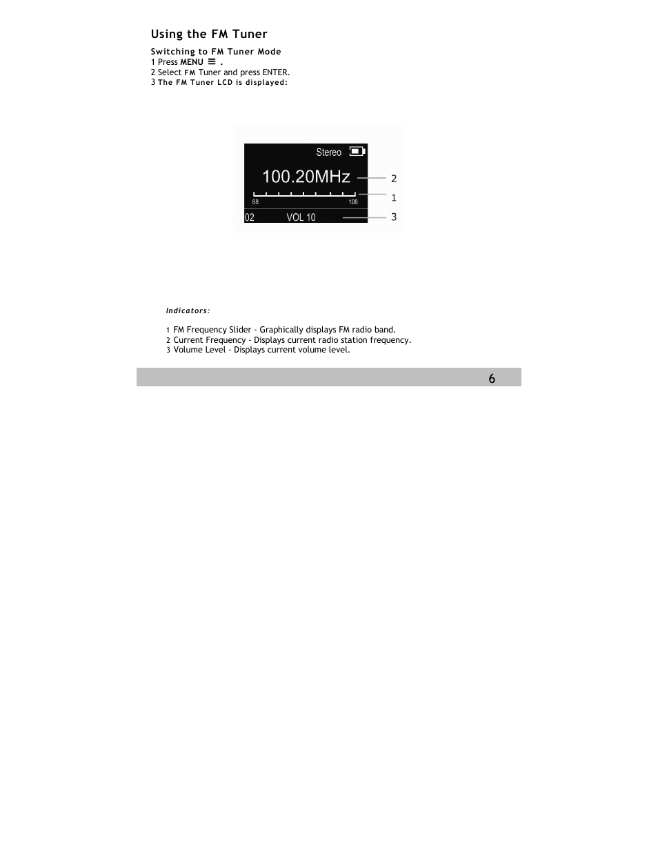 Using the fm tuner | Siren Players Siren 1GB User Manual | Page 23 / 43