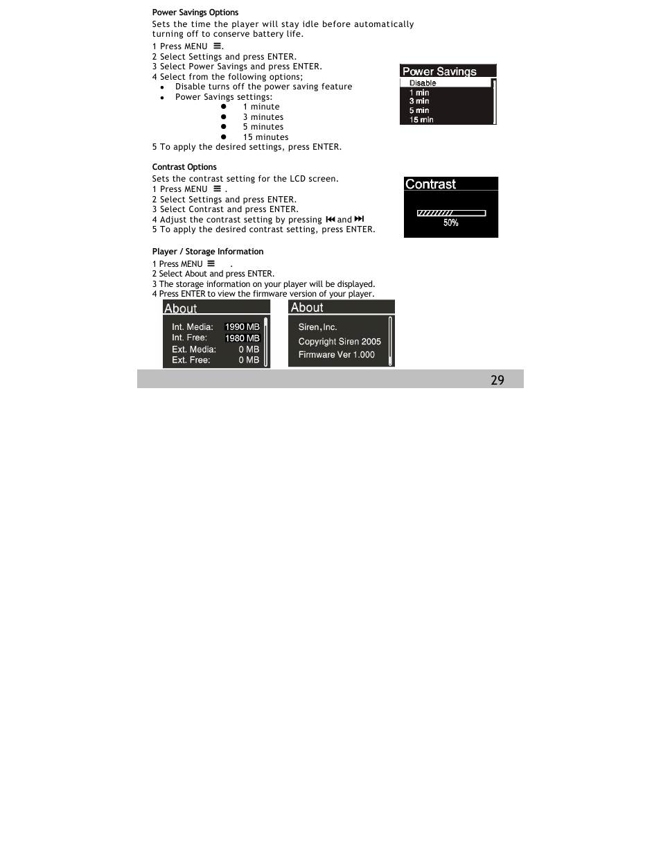 Siren Players Siren 1GB User Manual | Page 29 / 43