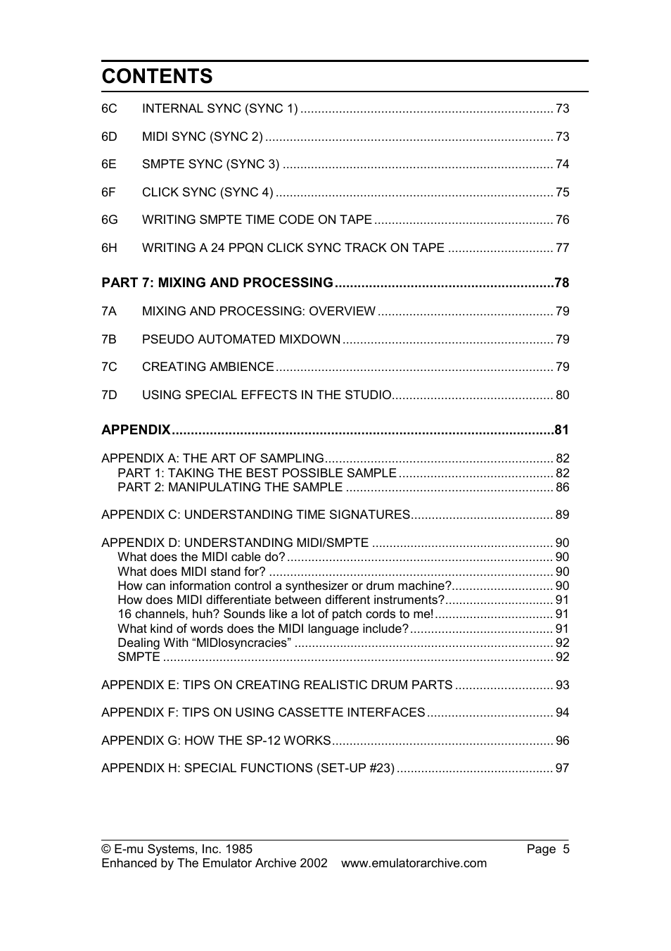 SP Studio Systems SP-12 User Manual | Page 5 / 99