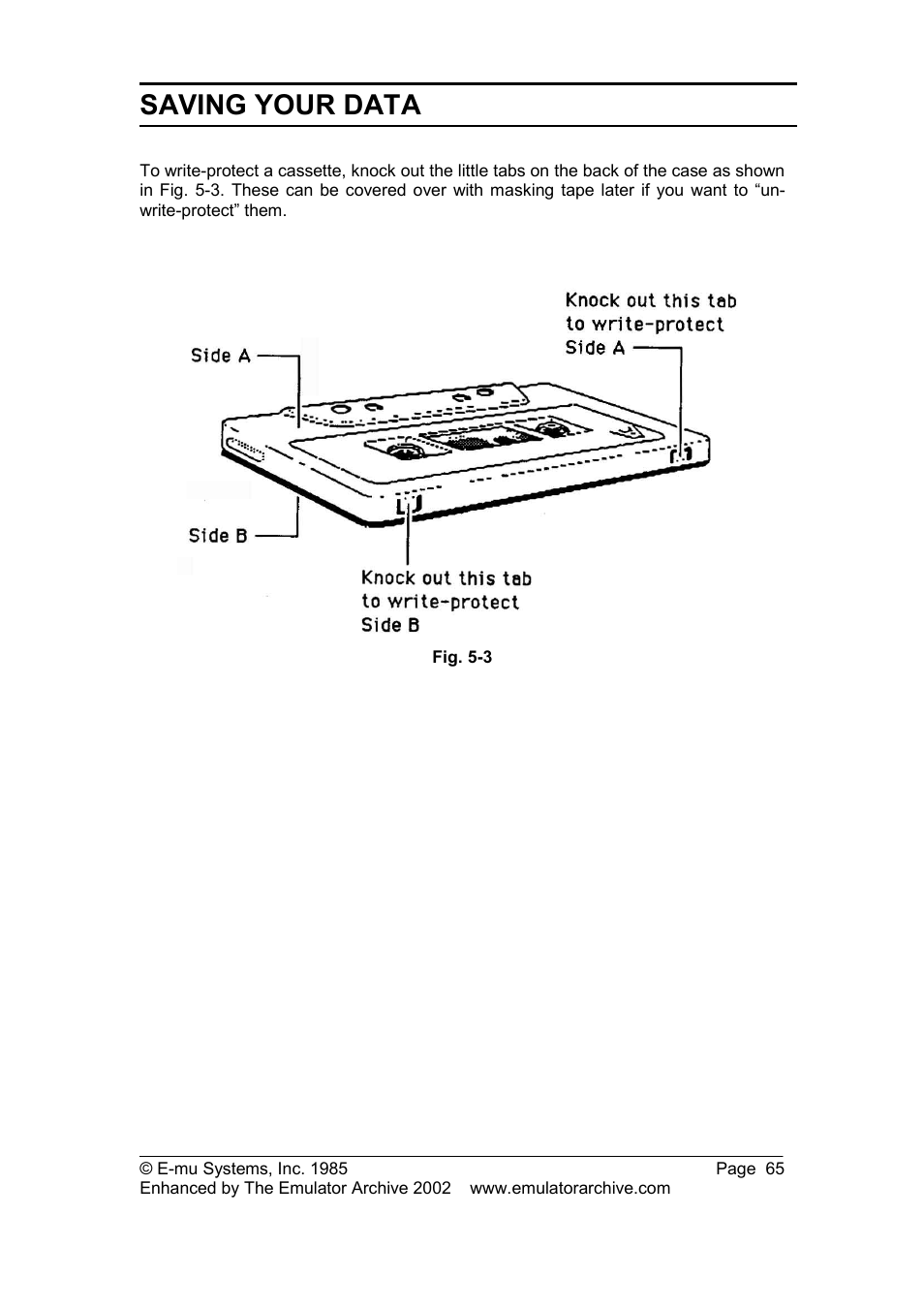 Saving your data | SP Studio Systems SP-12 User Manual | Page 65 / 99