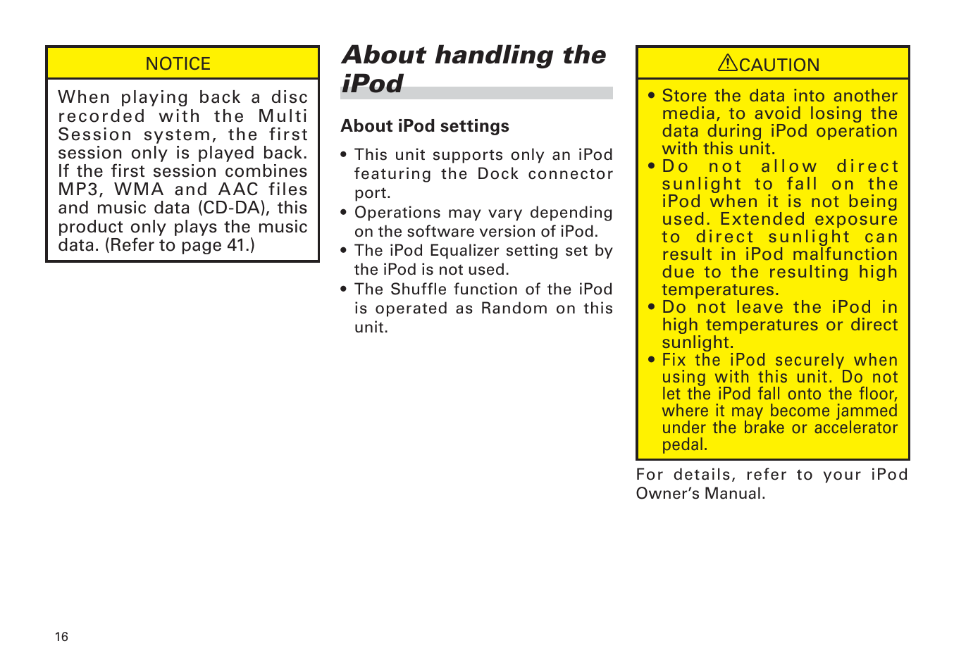 About handling the ipod -17, About handling the ipod | Scion PT546-00100 User Manual | Page 16 / 48