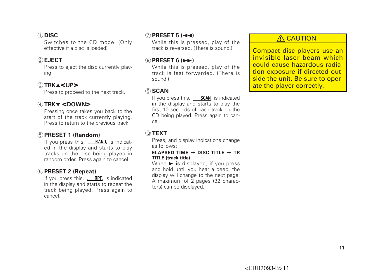 Scion AM/FM/CD Player User Manual | Page 11 / 32