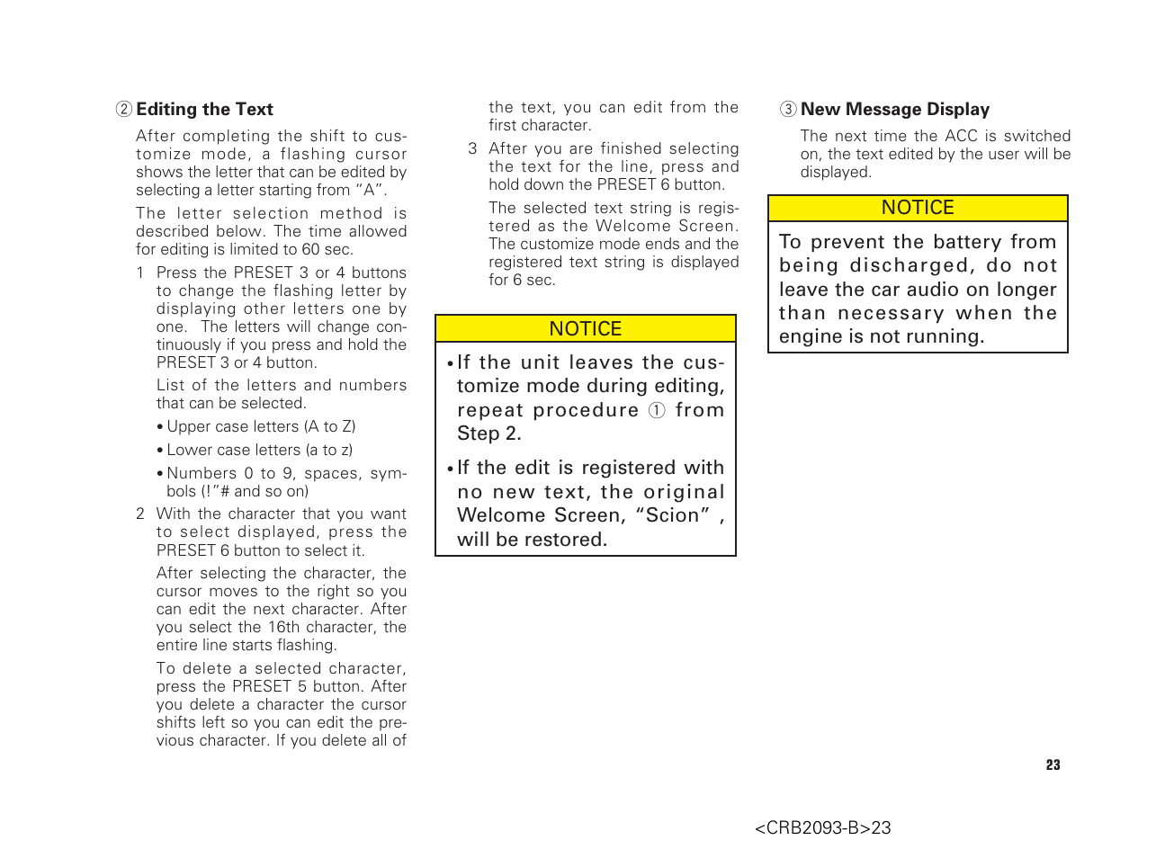 Scion AM/FM/CD Player User Manual | Page 23 / 32