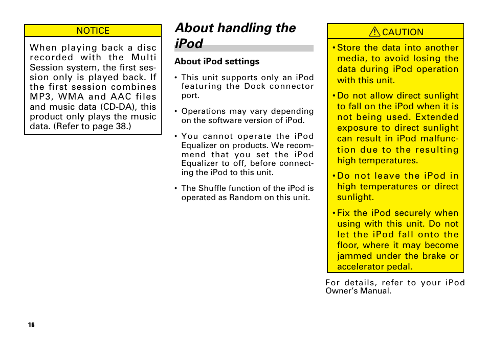 About handling the ipod -17, About handling the ipod | Scion PT546-00081 User Manual | Page 16 / 44