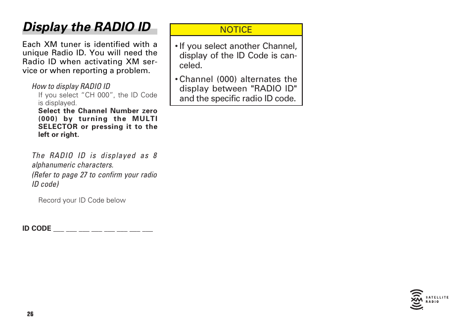 Display the radio id -27, Display the radio id | Scion PT546-00081 User Manual | Page 26 / 44