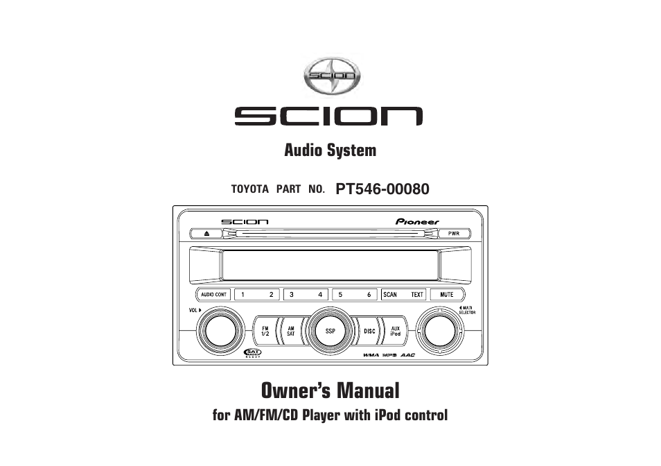 Scion PT546-00080 User Manual | 40 pages