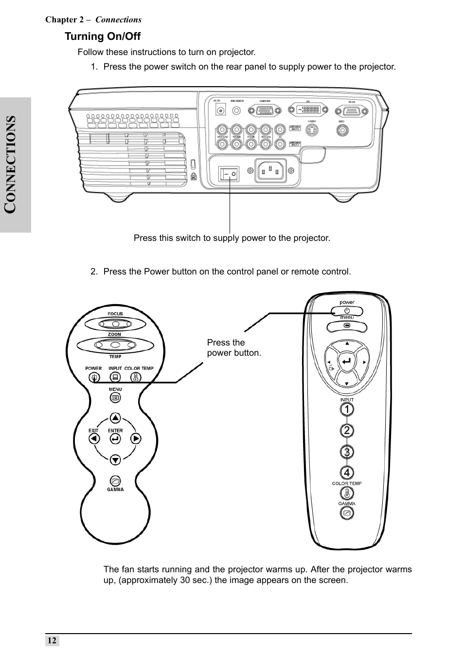 Turning on/off, Onnections | Silicon Optix 50HD User Manual | Page 21 / 68