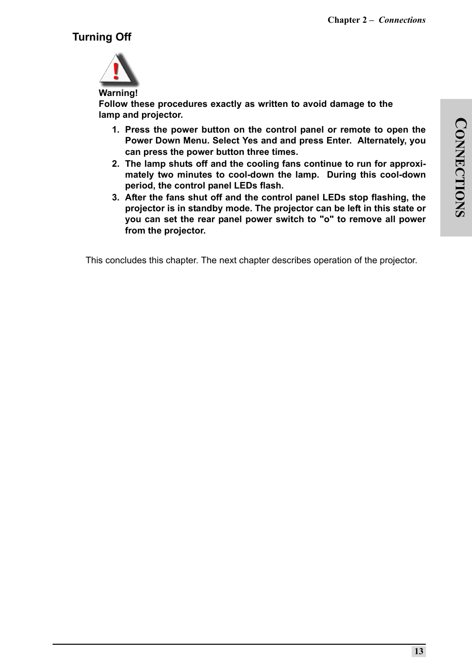 Turning off, Onnections | Silicon Optix 50HD User Manual | Page 22 / 68