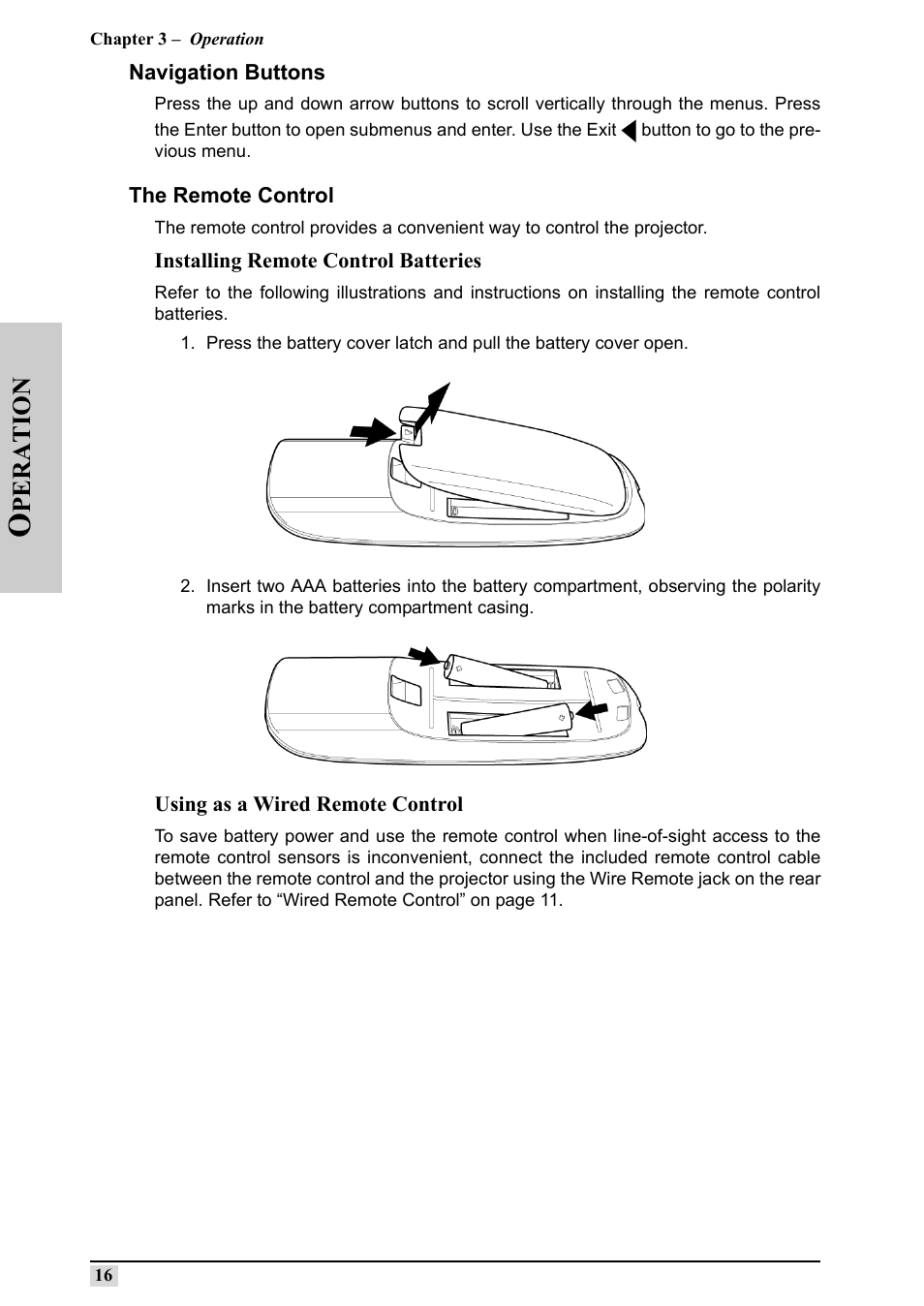 Navigation buttons, The remote control, Navigation buttons the remote control | Peration | Silicon Optix 50HD User Manual | Page 25 / 68