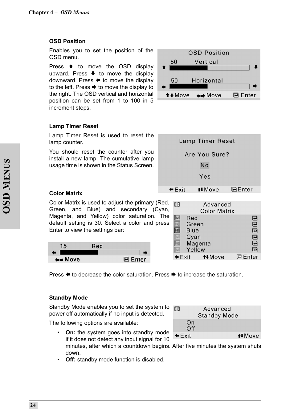 Osd m, Enus | Silicon Optix 50HD User Manual | Page 33 / 68