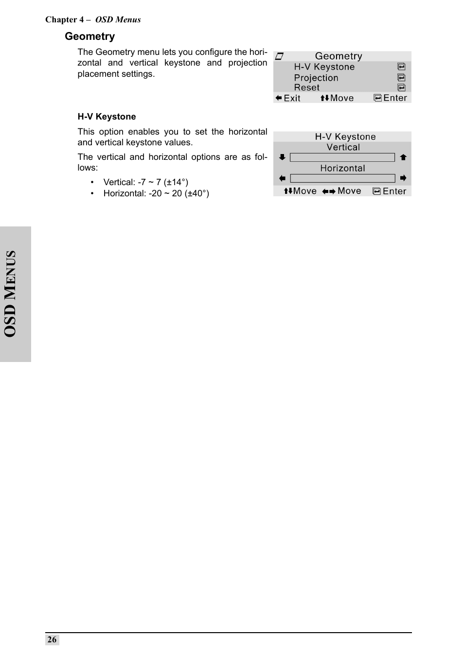 Geometry, Osd m, Enus | Silicon Optix 50HD User Manual | Page 35 / 68