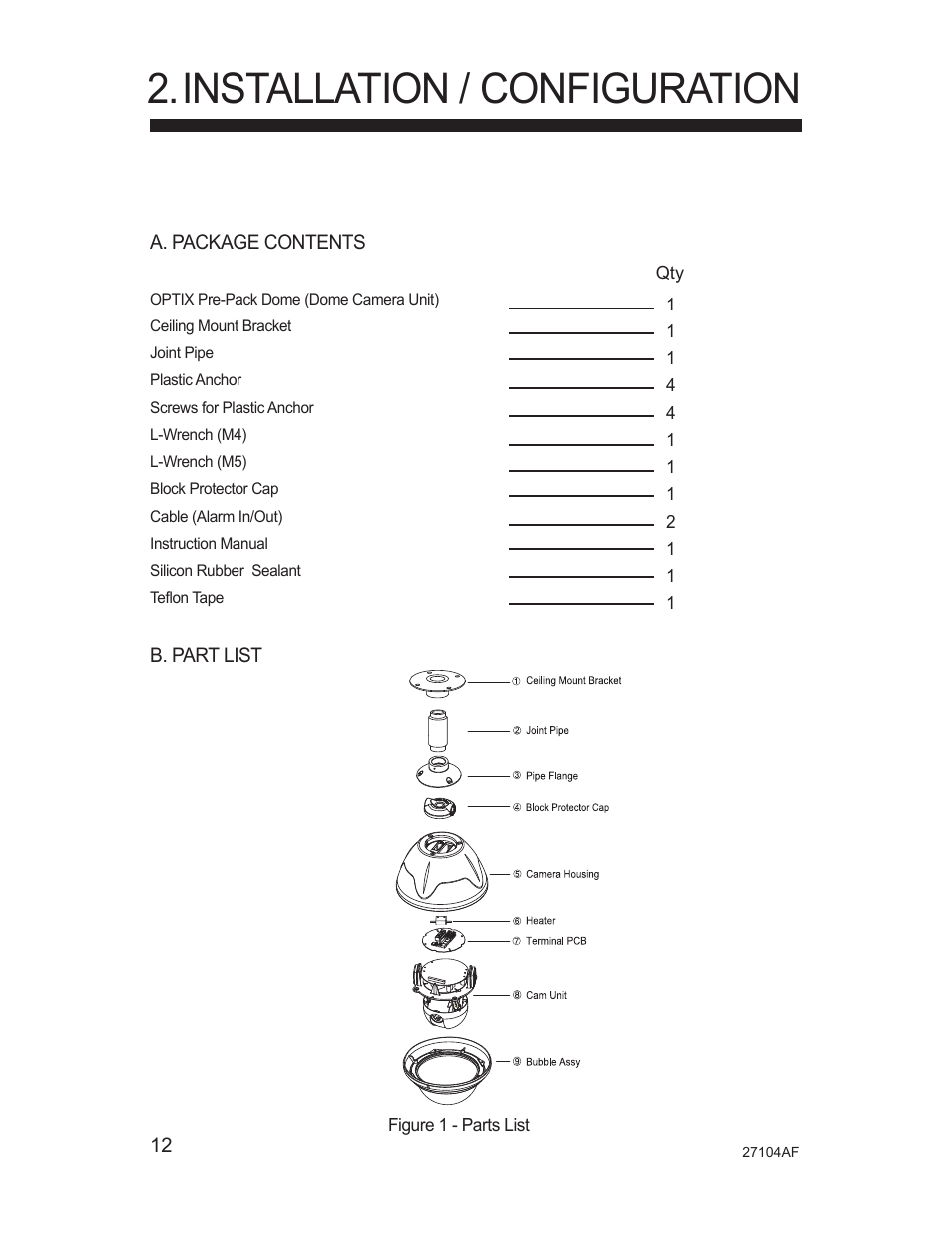 Installation / configuration, 1 basic installation | Silicon Optix Open Eye Pro-Pack Dome Camera CM-525P User Manual | Page 12 / 56