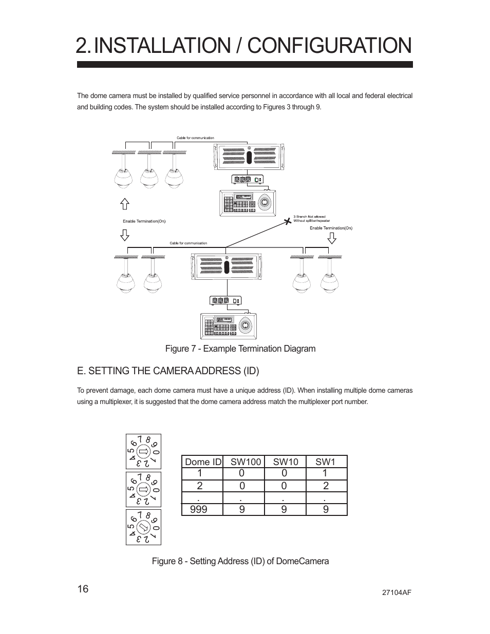 Installation / configuration | Silicon Optix Open Eye Pro-Pack Dome Camera CM-525P User Manual | Page 16 / 56
