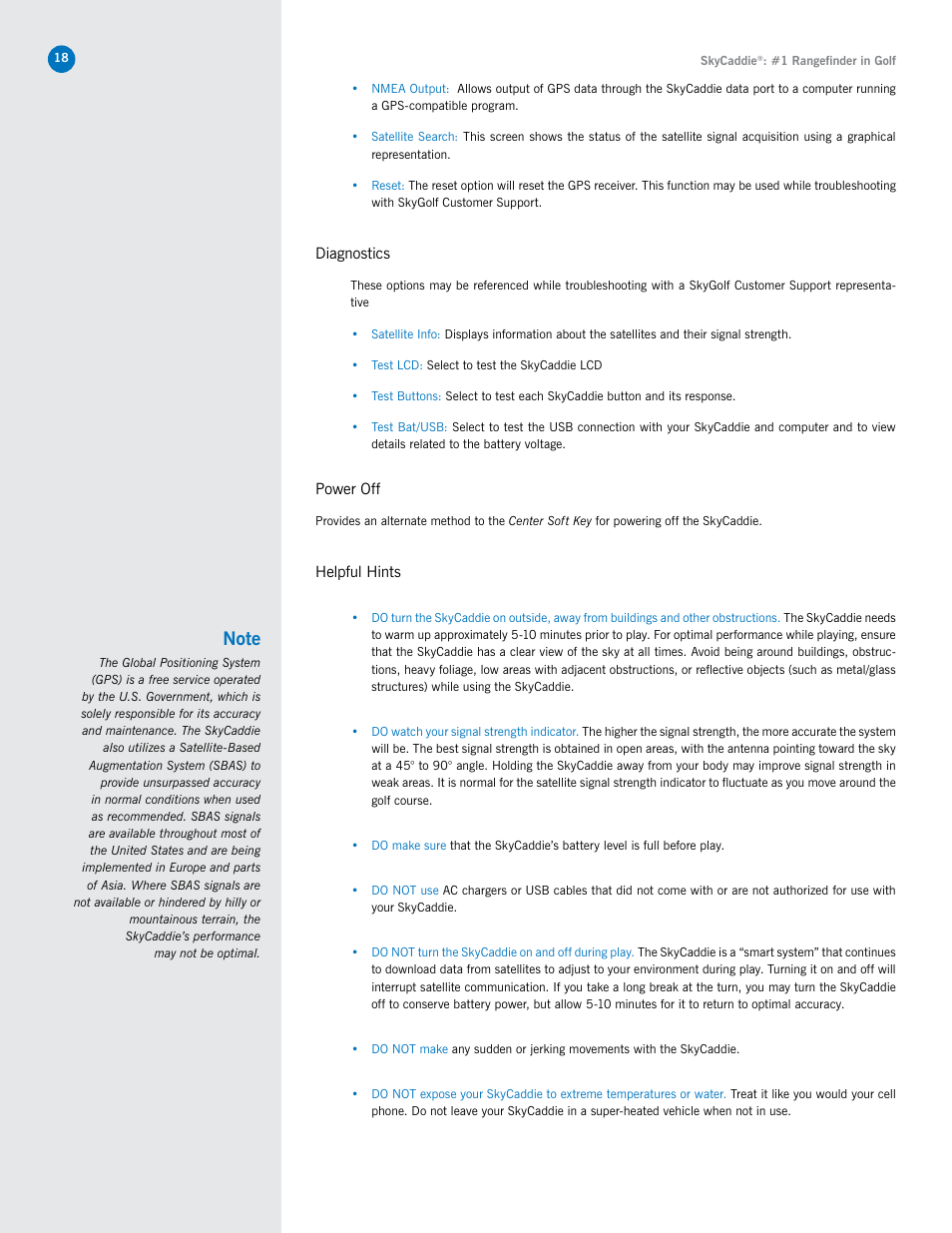 SkyGolf SkyCaddie SG5 User Manual | Page 18 / 22