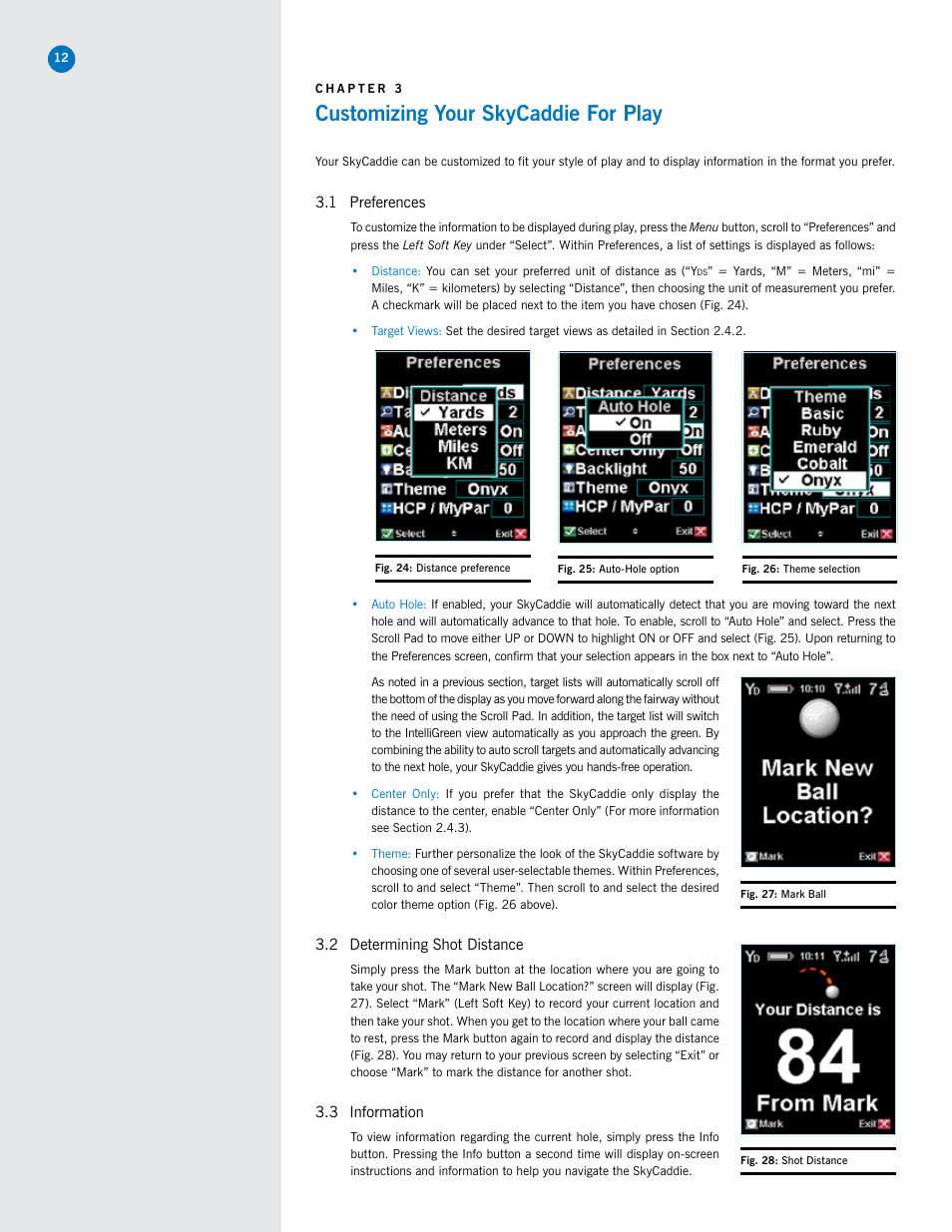 Customizing your skycaddie for play | SkyGolf SkyCaddie SG3.5 User Manual | Page 12 / 22