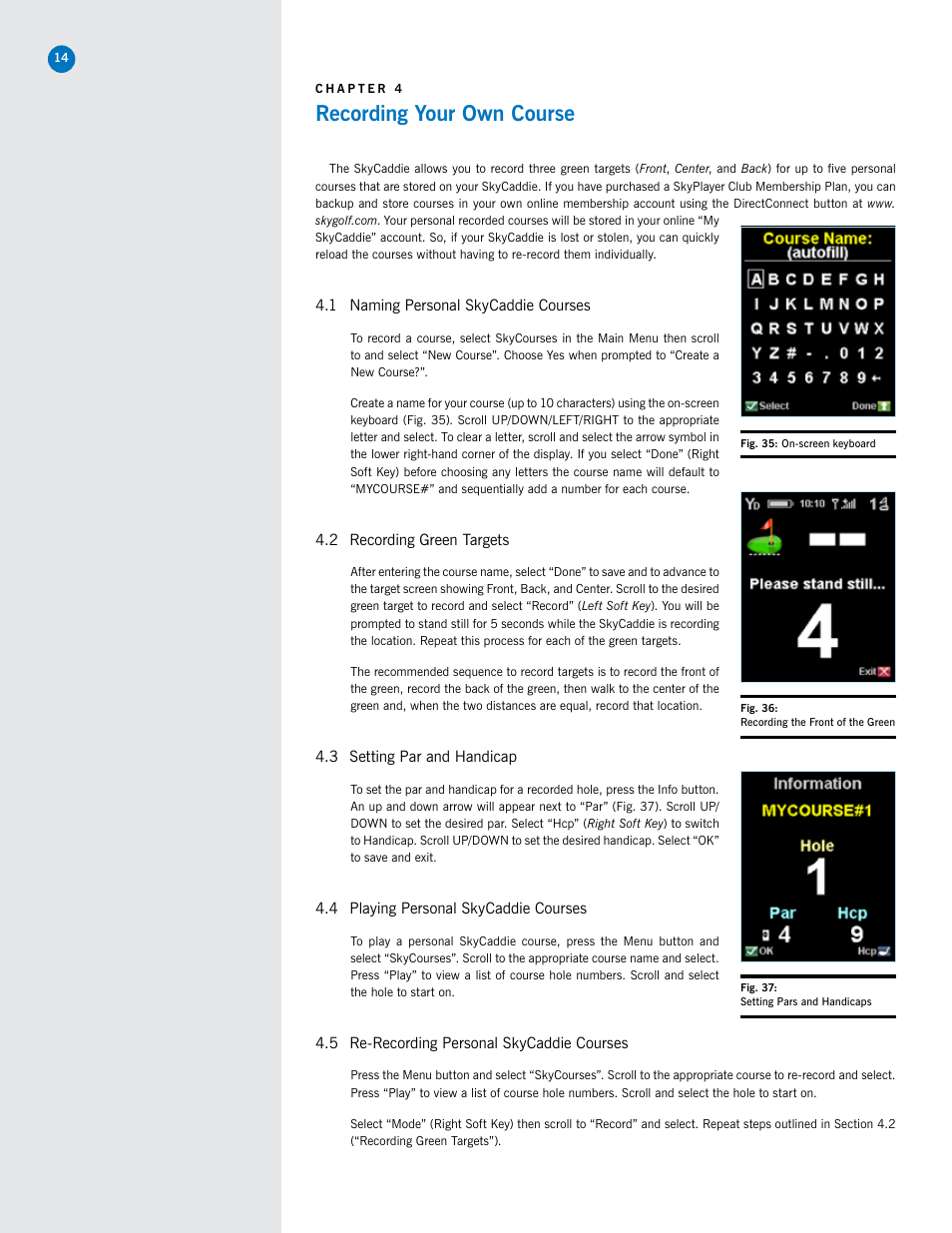 Recording your own course | SkyGolf SkyCaddie SG3.5 User Manual | Page 14 / 22