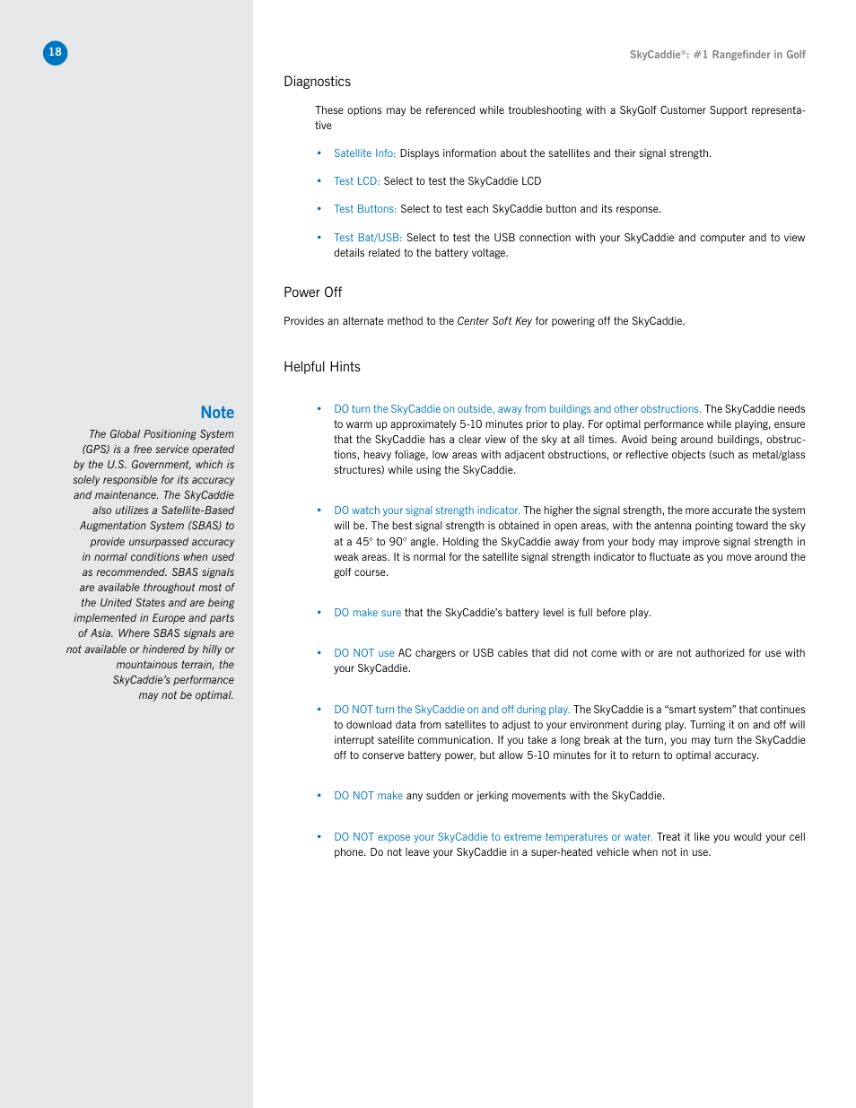 SkyGolf SkyCaddie SG3.5 User Manual | Page 18 / 22