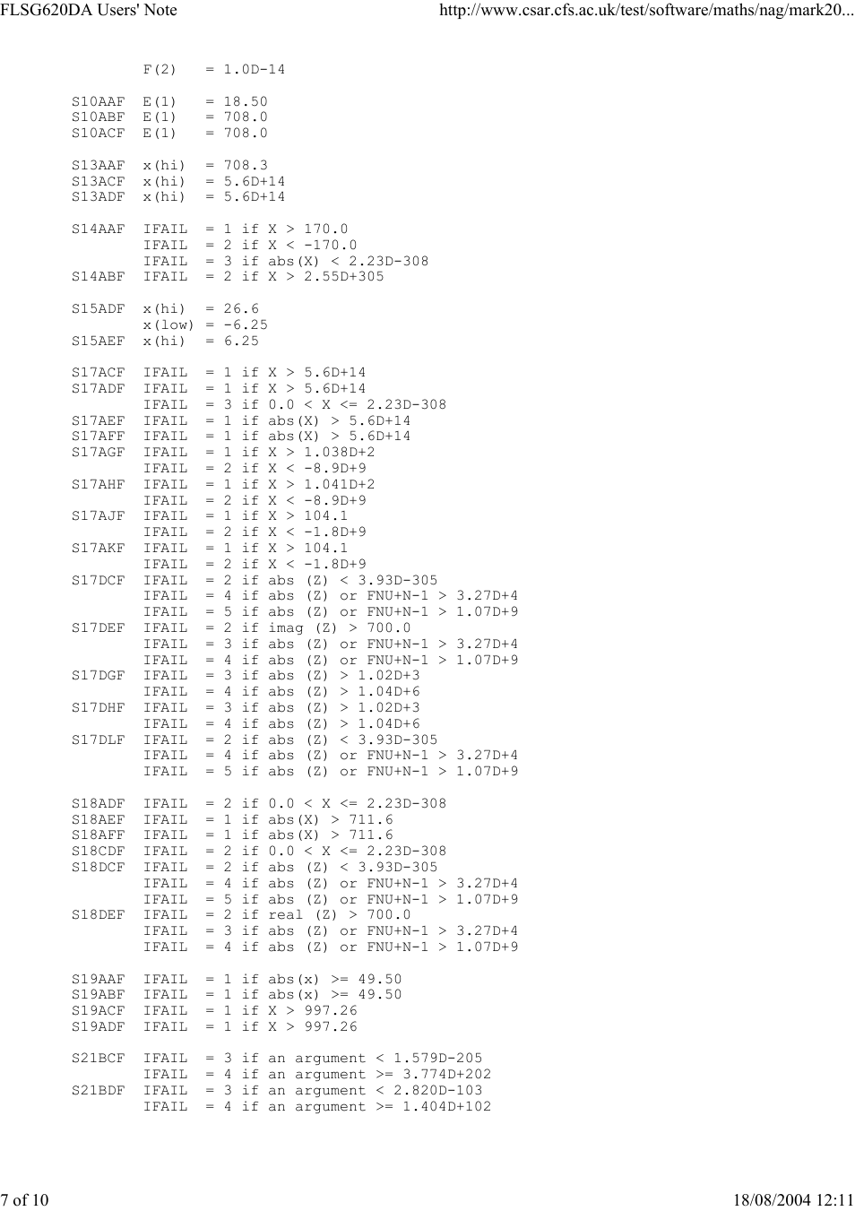 Silicon Power Computer & comm SILICON GRAPHICS (IRIX 6) DOUBLE PRECISION FLSG620DA User Manual | Page 7 / 10