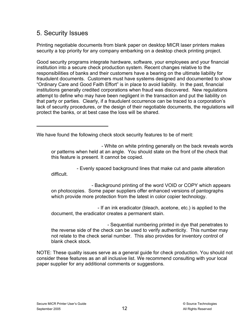 Security issues | Source Technologies ST9530 User Manual | Page 16 / 70