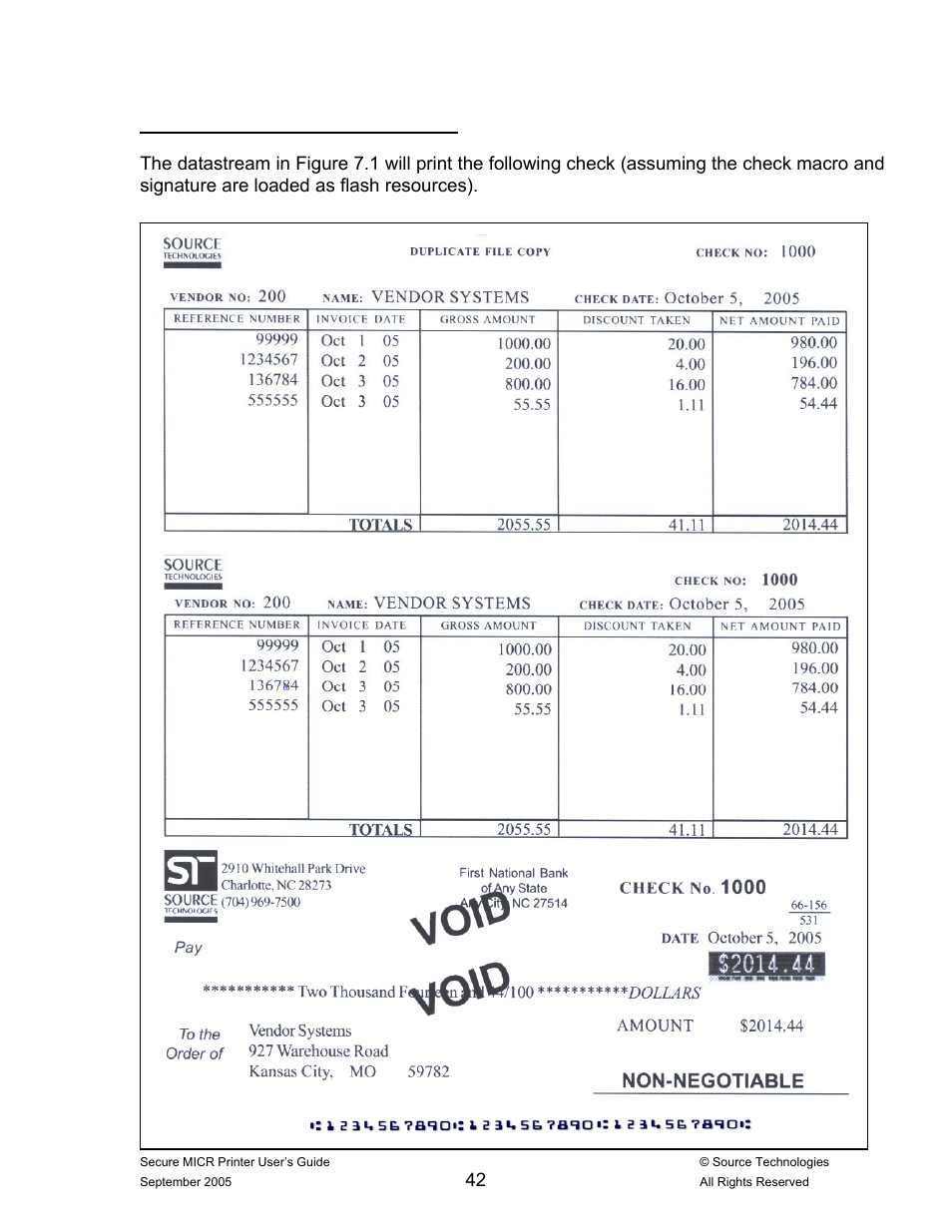 Figure 8.2 audit trail check sample | Source Technologies ST9530 User Manual | Page 46 / 70