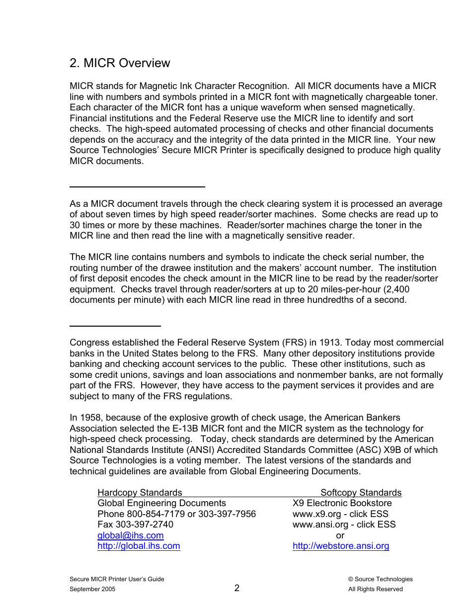 Micr overview | Source Technologies ST9530 User Manual | Page 6 / 70
