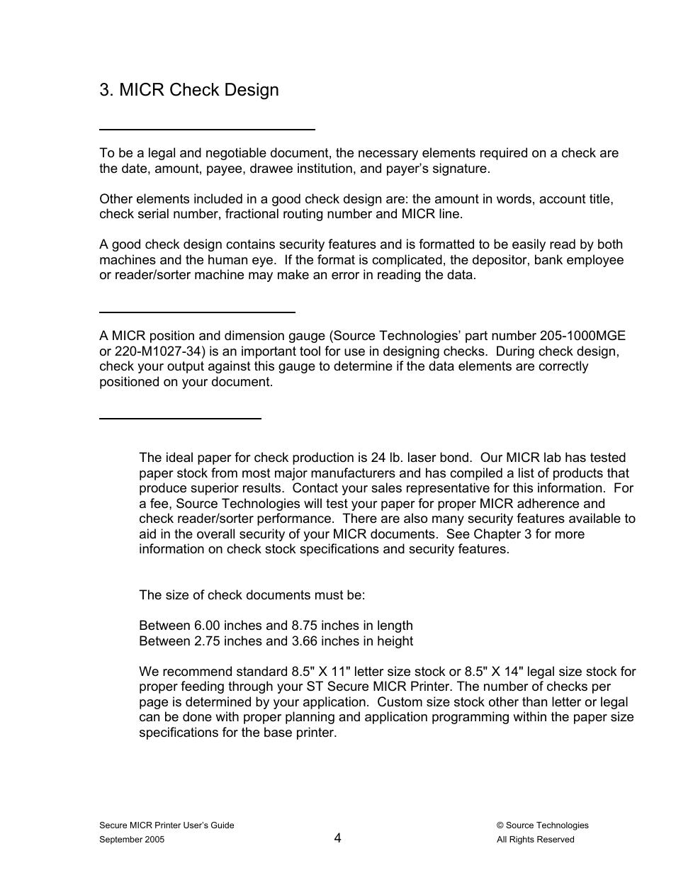 Micr check design | Source Technologies ST9530 User Manual | Page 8 / 70