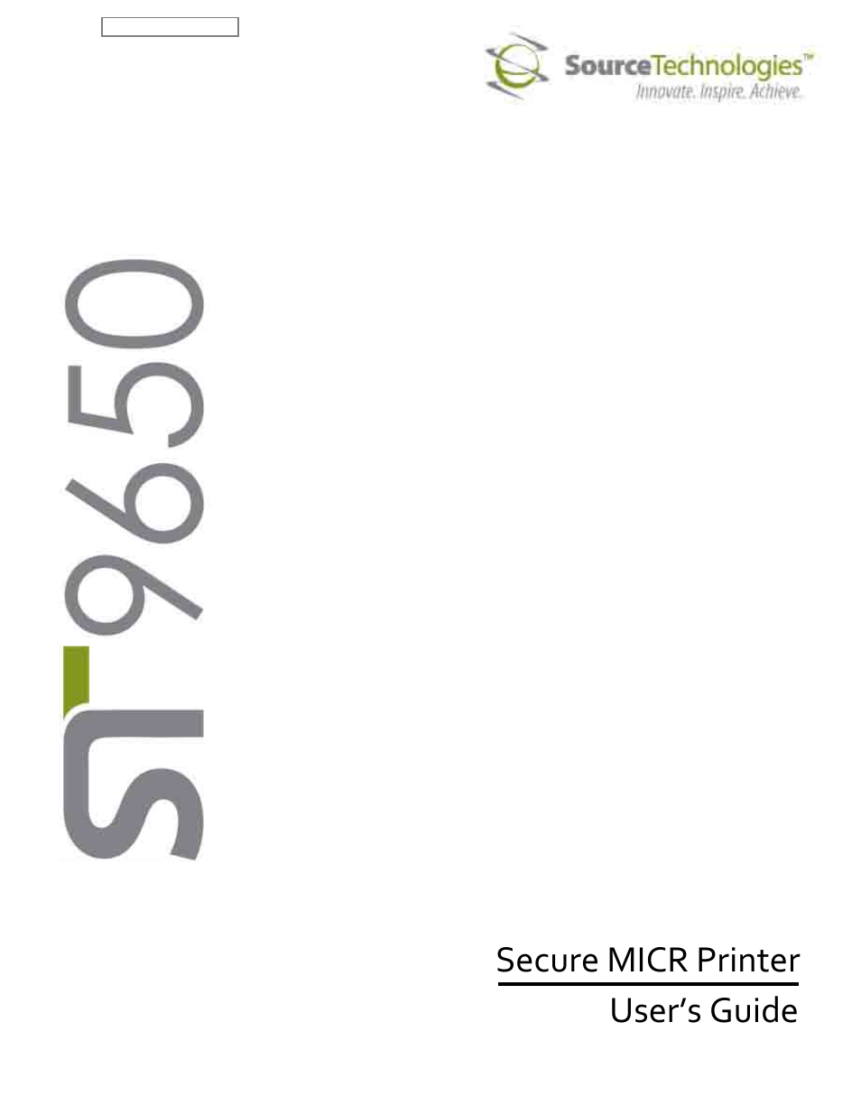 Source Technologies MICR ST9650 User Manual | 79 pages