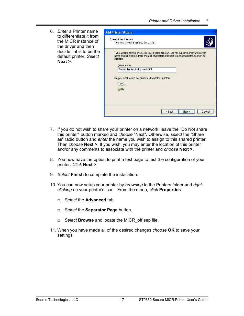 Source Technologies MICR ST9650 User Manual | Page 17 / 79