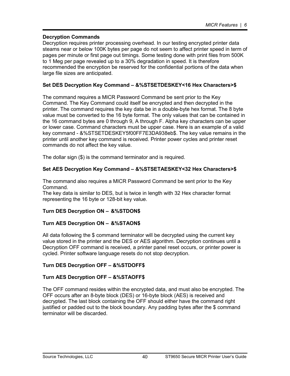 Source Technologies MICR ST9650 User Manual | Page 40 / 79