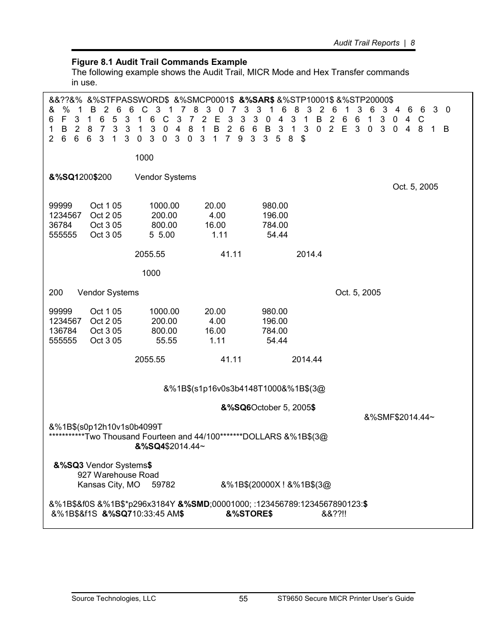 Source Technologies MICR ST9650 User Manual | Page 55 / 79