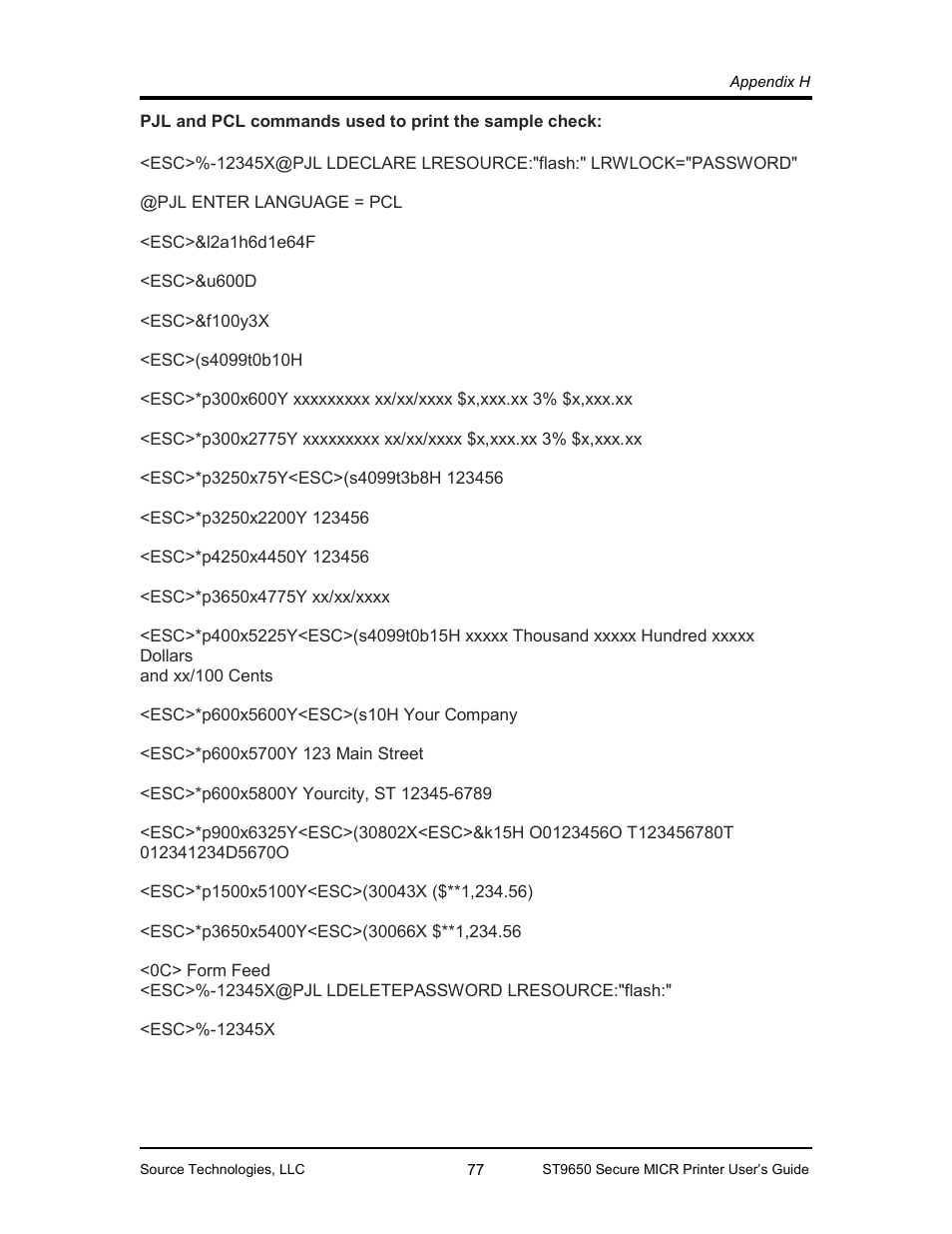 Source Technologies MICR ST9650 User Manual | Page 79 / 79