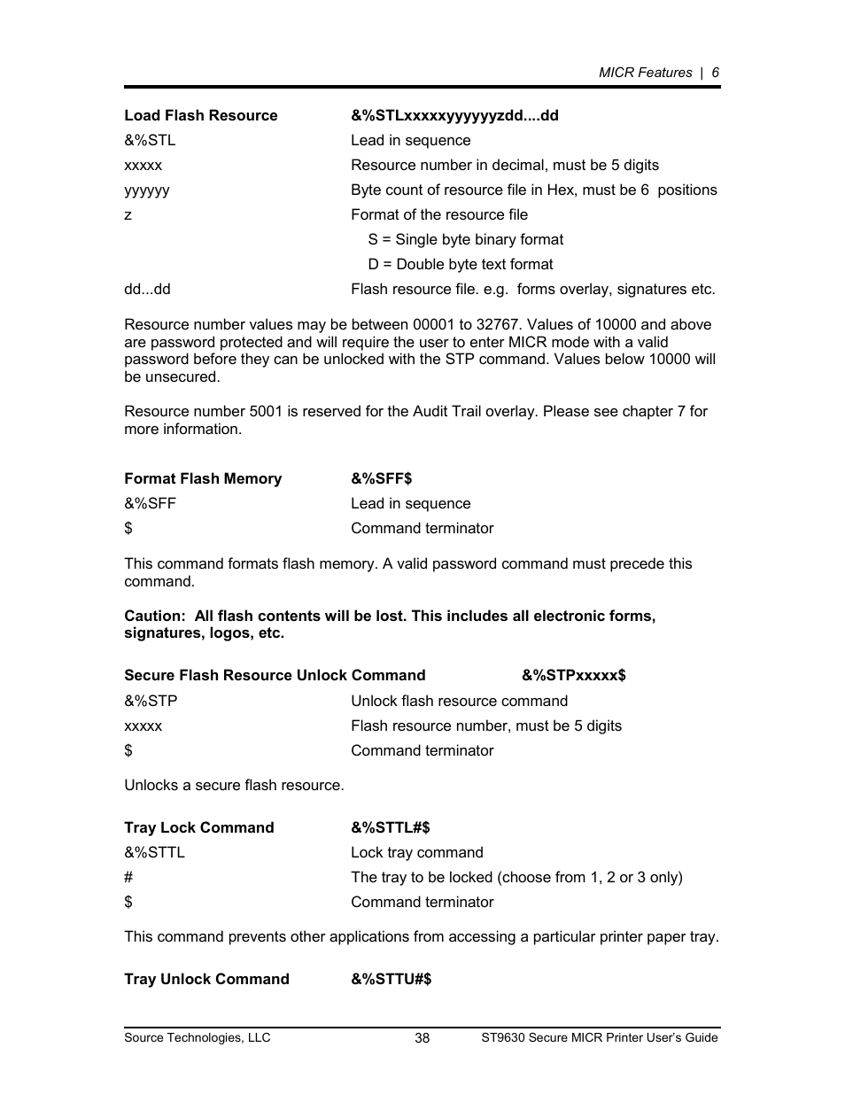 Source Technologies SECURE MICR PRINTER ST9630 User Manual | Page 38 / 79