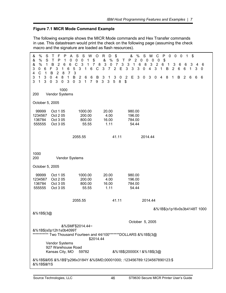 Source Technologies SECURE MICR PRINTER ST9630 User Manual | Page 46 / 79