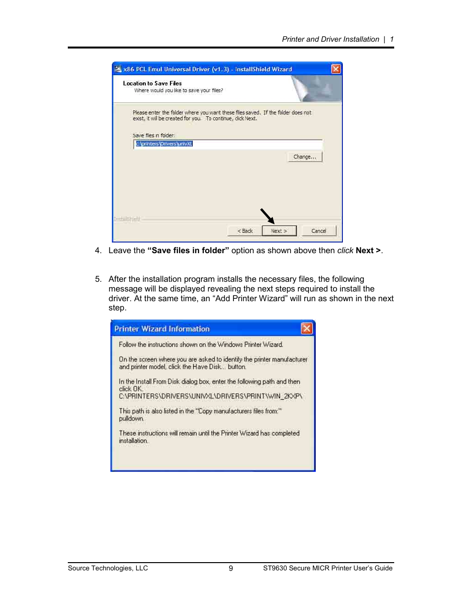 Source Technologies SECURE MICR PRINTER ST9630 User Manual | Page 9 / 79