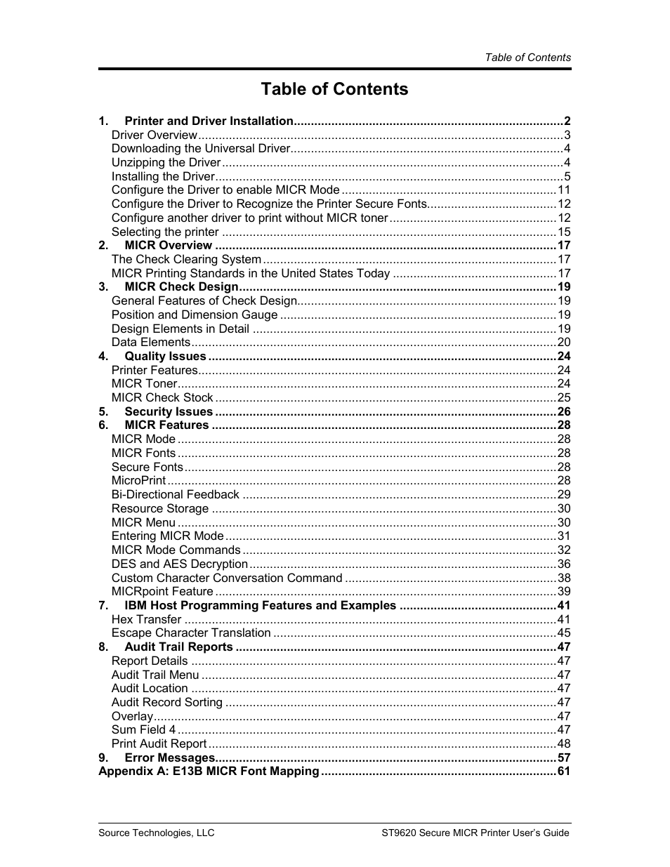 Source Technologies ST9620 User Manual | Page 3 / 82
