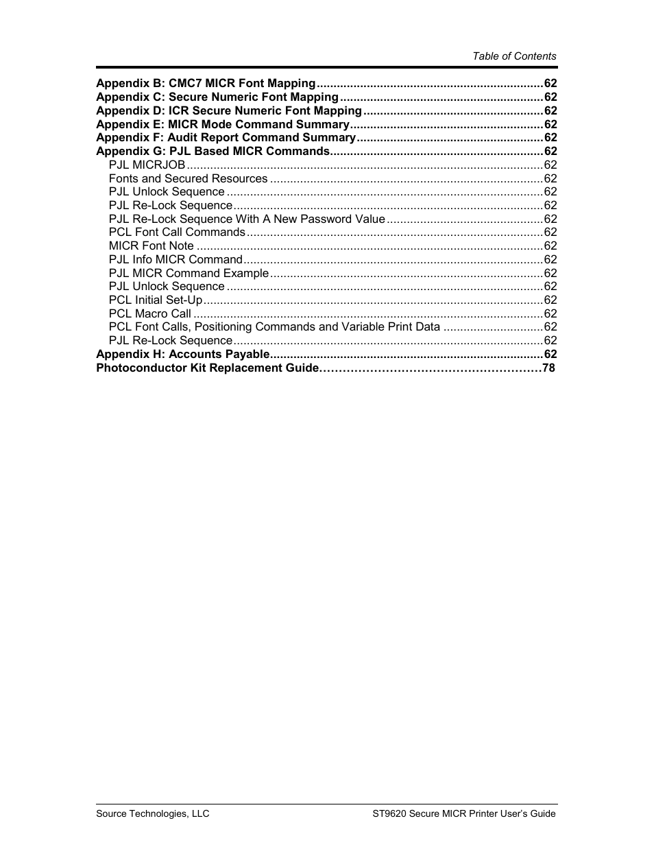 Source Technologies ST9620 User Manual | Page 4 / 82