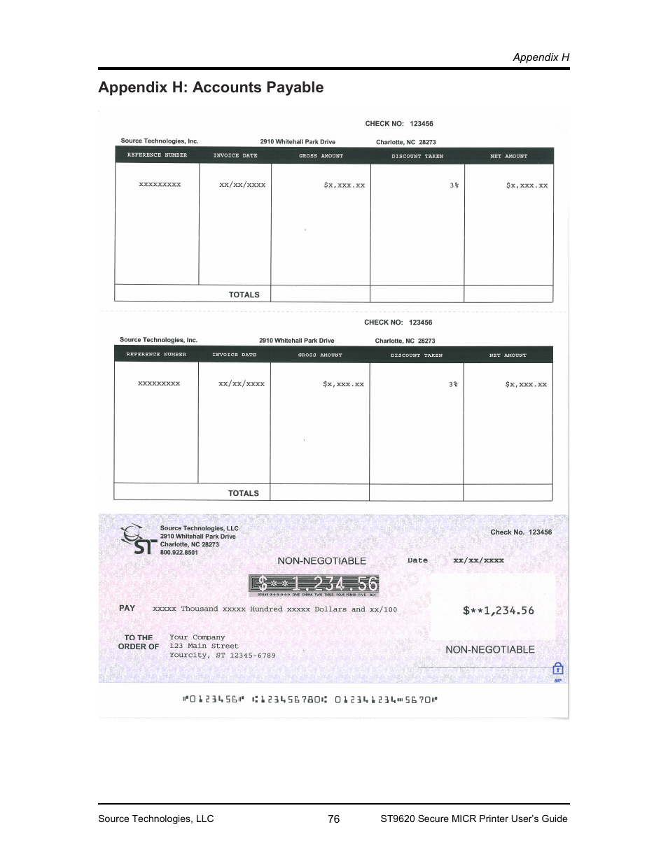 Appendix h: accounts payable | Source Technologies ST9620 User Manual | Page 79 / 82