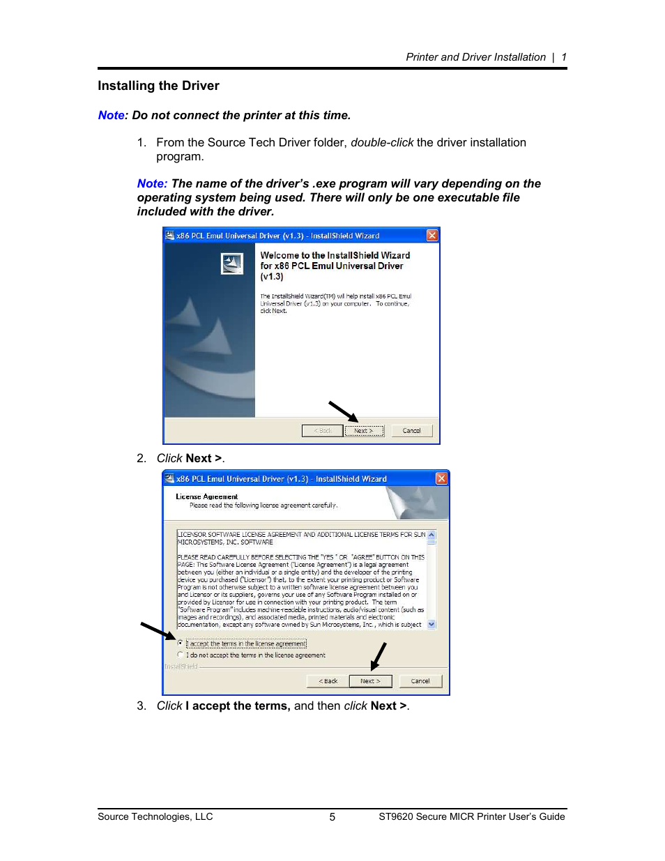 Installing the driver | Source Technologies ST9620 User Manual | Page 8 / 82