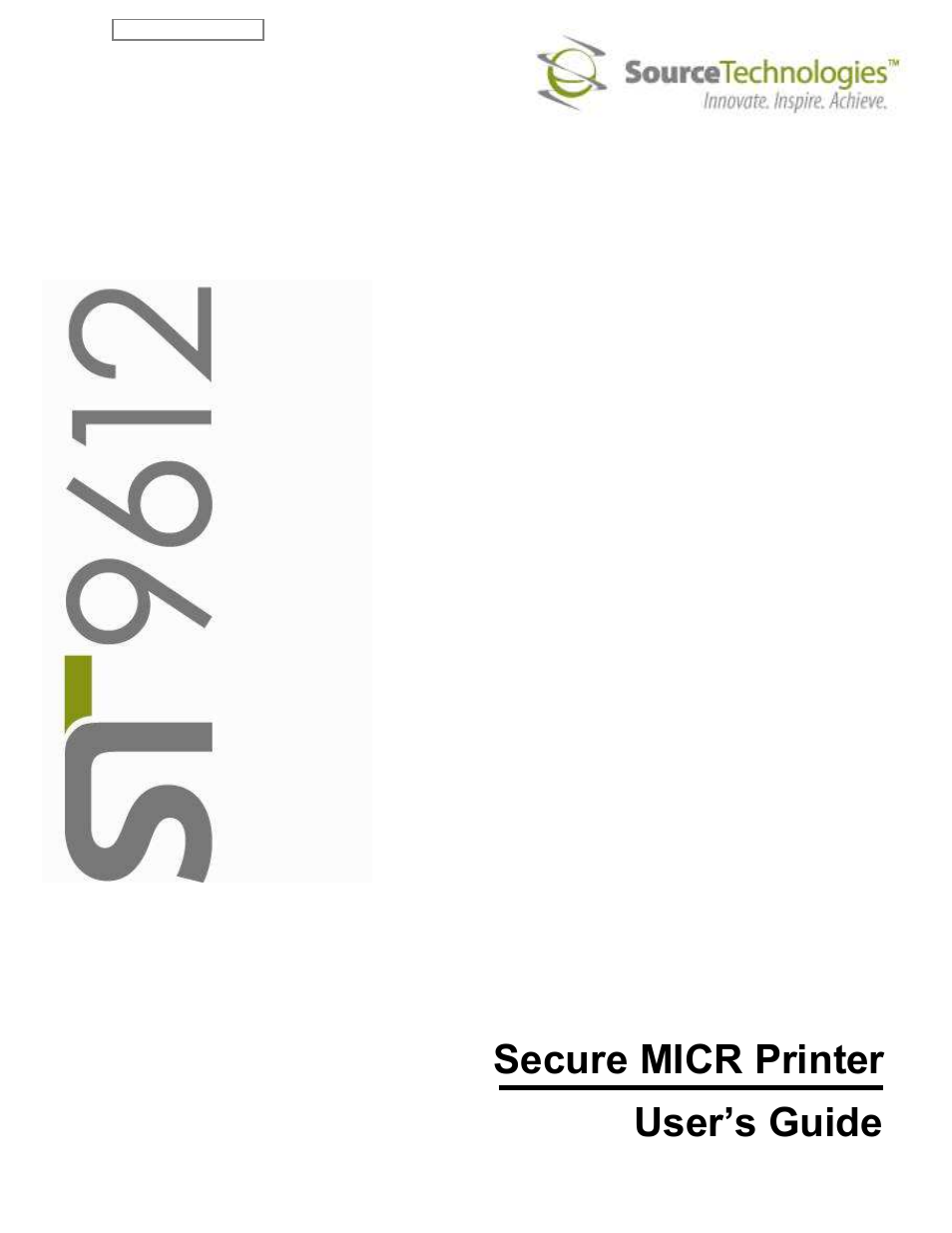 Source Technologies SECURE MICR PRINTER ST9612 User Manual | 47 pages