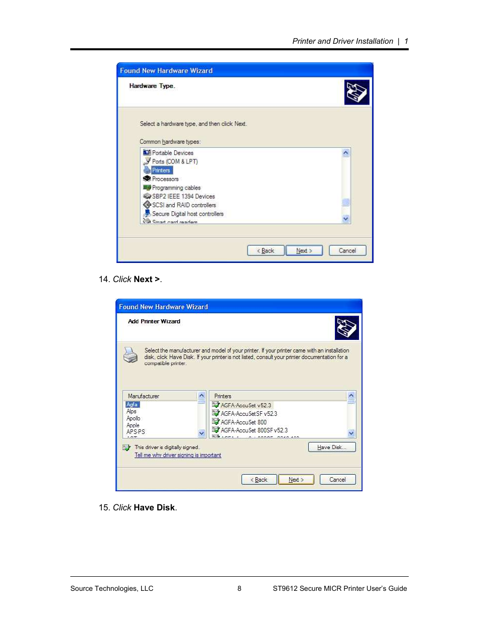 Source Technologies SECURE MICR PRINTER ST9612 User Manual | Page 12 / 47