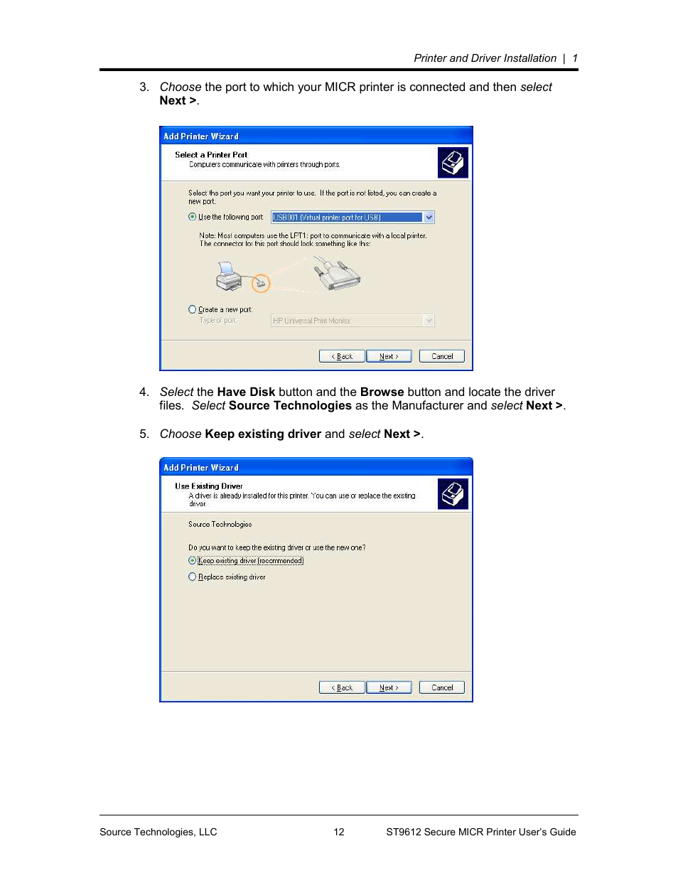 Source Technologies SECURE MICR PRINTER ST9612 User Manual | Page 16 / 47