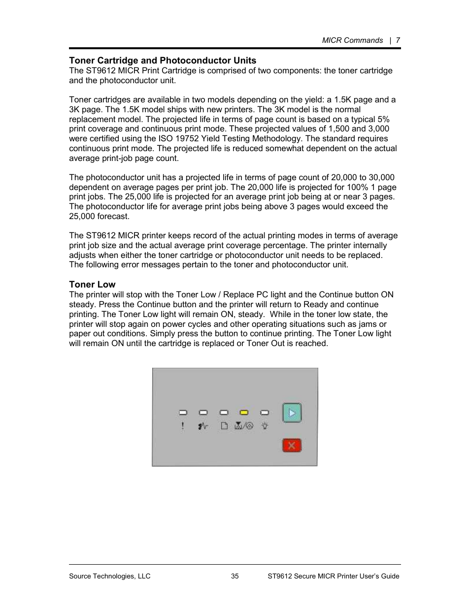 Pjl info micr command | Source Technologies SECURE MICR PRINTER ST9612 User Manual | Page 37 / 47