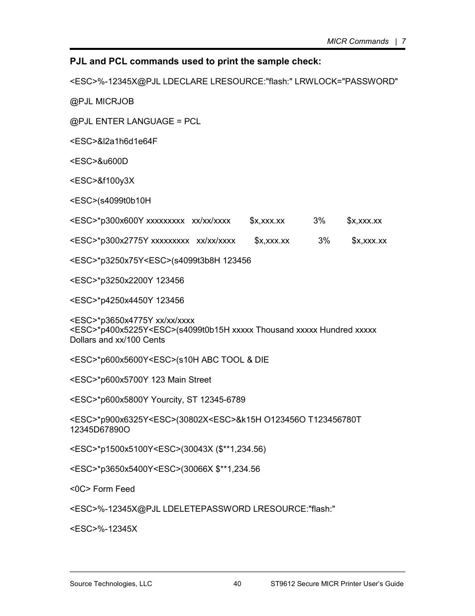 Toner out, Photoconductor unit life warning | Source Technologies SECURE MICR PRINTER ST9612 User Manual | Page 41 / 47