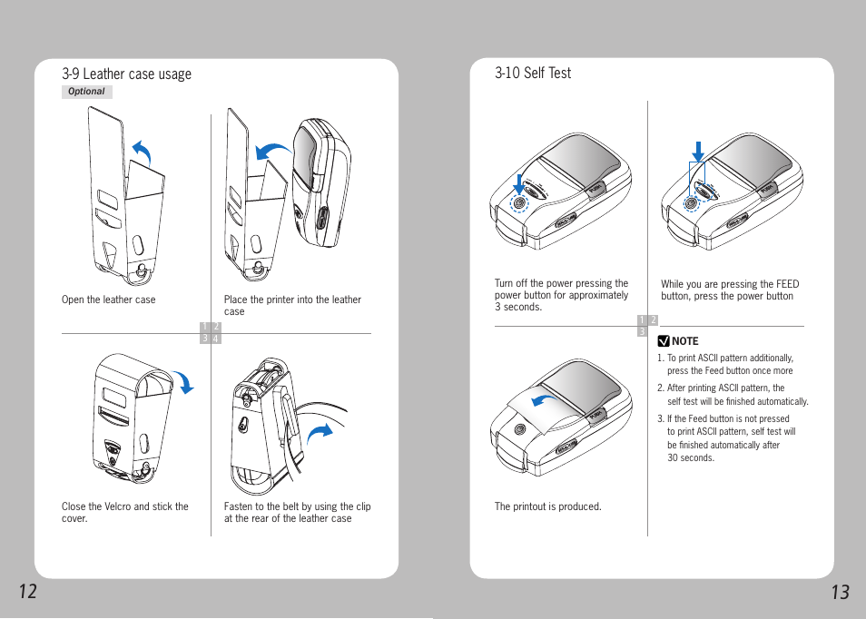 10 self test, 9 leather case usage | Source Technologies STM.58B User Manual | Page 8 / 12