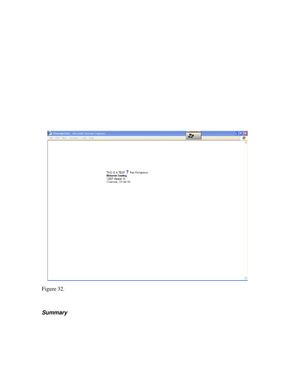 Summary | Source Technologies Ohioedge CRM+BPM User Manual | Page 35 / 36