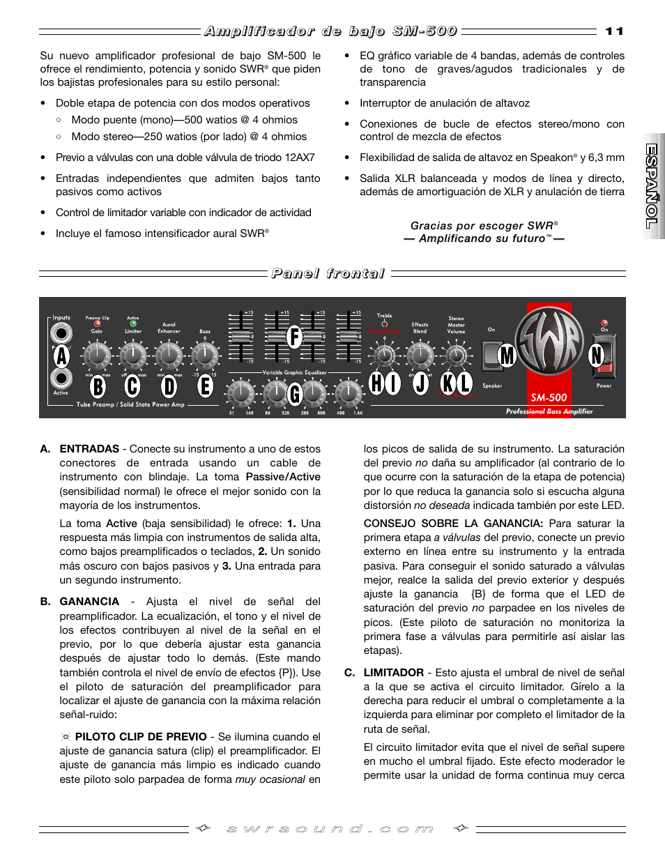 SMc Audio SM-500SM-500 User Manual | Page 11 / 44