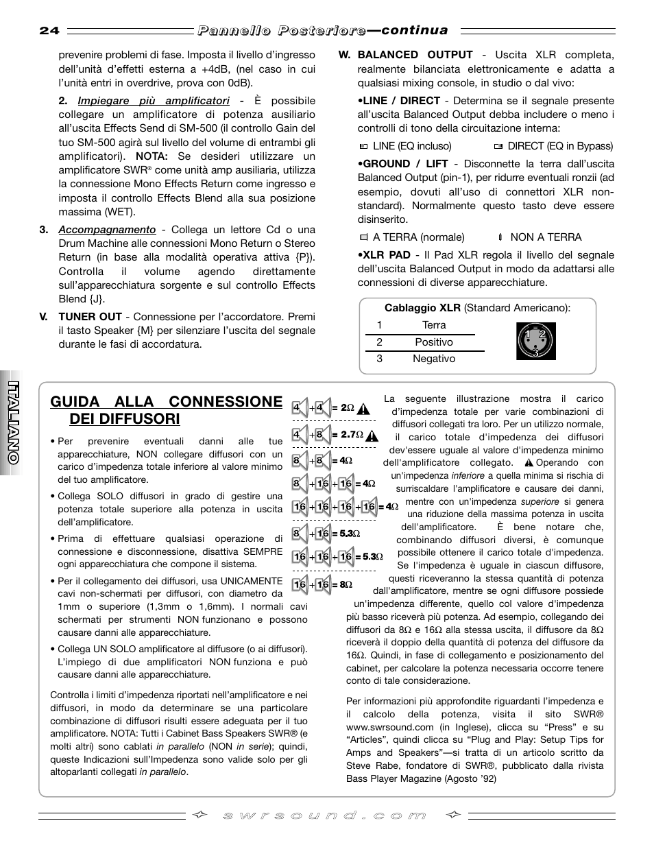 Guida alla connessione dei diffusori | SMc Audio SM-500SM-500 User Manual | Page 24 / 44