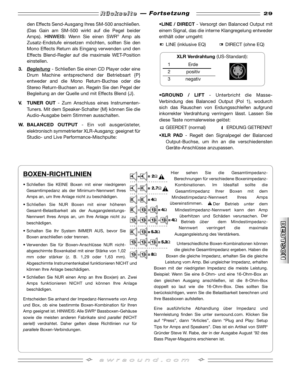 Boxen-richtlinien | SMc Audio SM-500SM-500 User Manual | Page 29 / 44